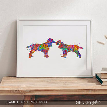 Spaniel Dog Watercolour Art Print