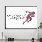 American Football Motivational Quote Watercolour Print - Genefy Art