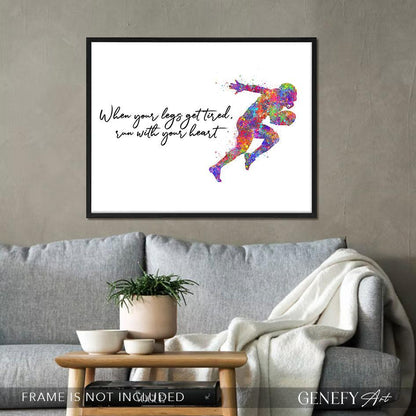 American Football Motivational Quote Watercolour Print - Genefy Art