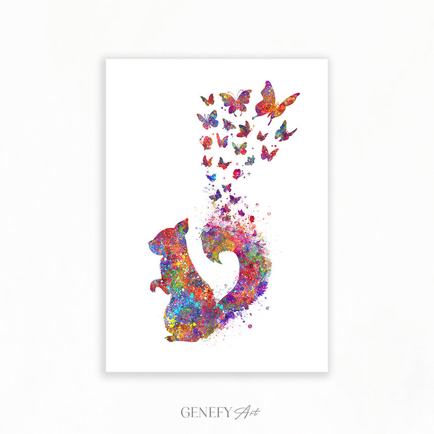 Squirrel Watercolour Art
