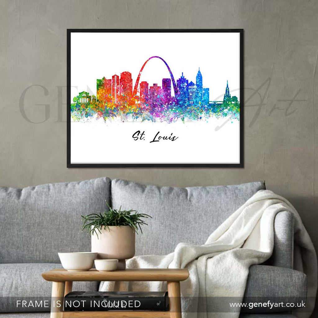 St.Louis Skyline Watercolour Print - Genefy Art