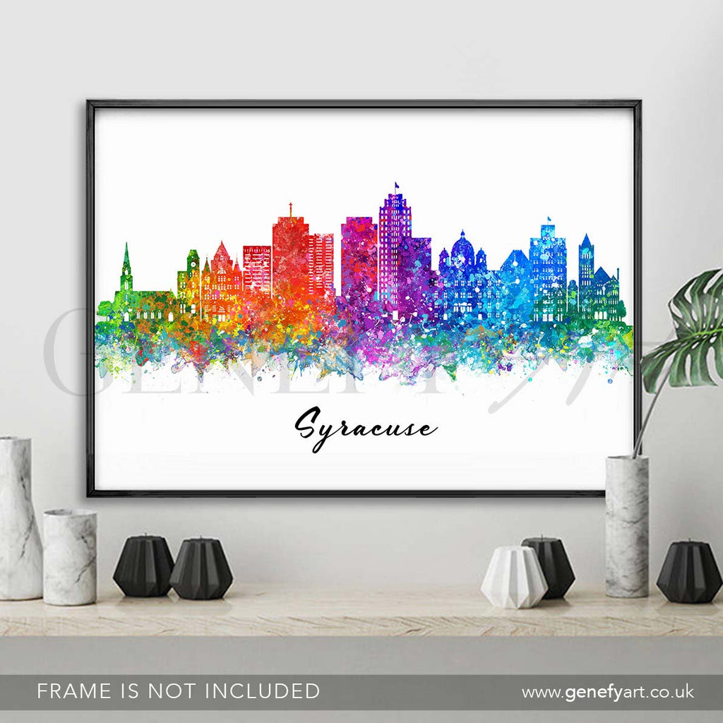 Syracuse Skyline Watercolour Print - Genefy Art