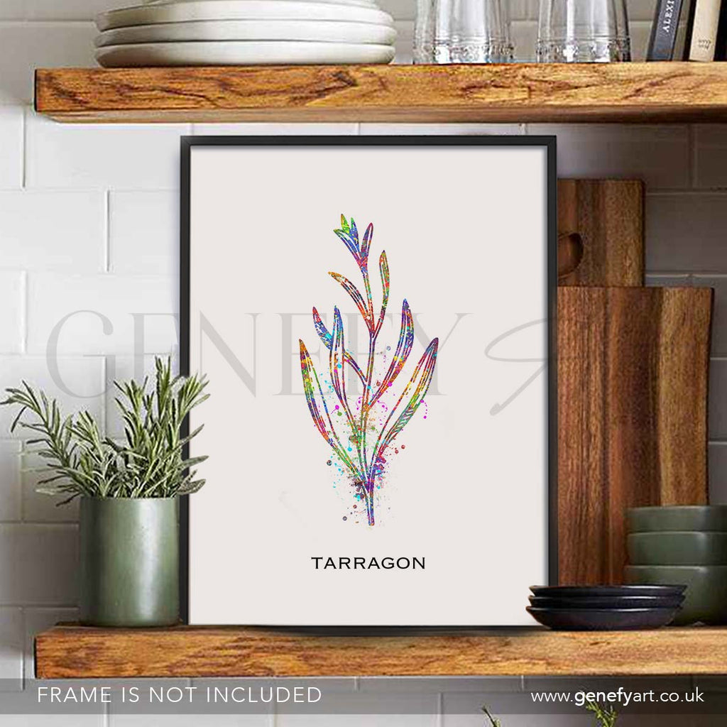 Tarragon Herb Watercolour Print - Genefy Art