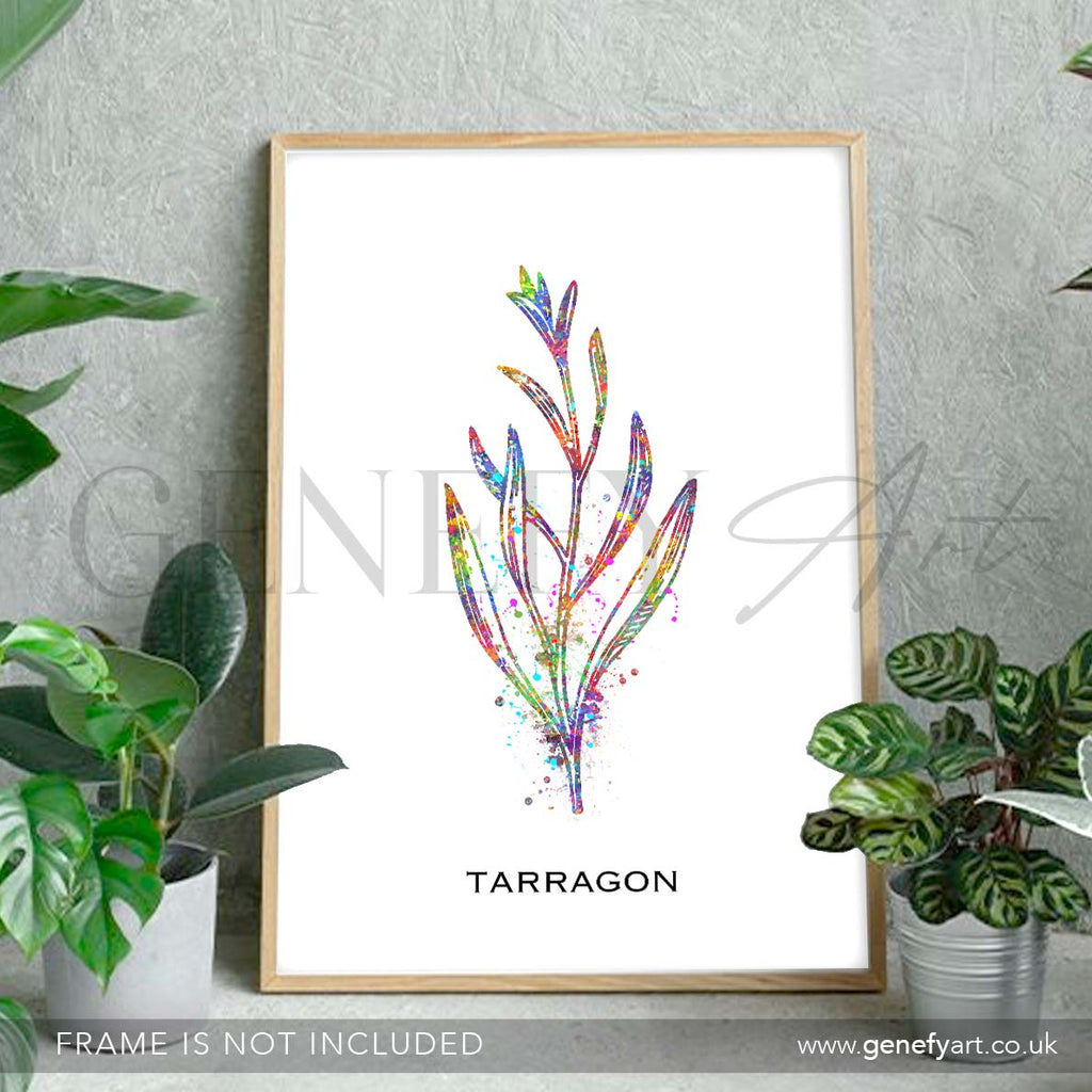 Tarragon Herb Watercolour Print - Genefy Art