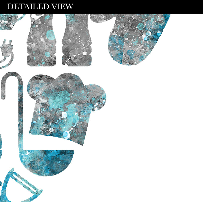 Teal Kitchen Art Print &quot;Love&quot;