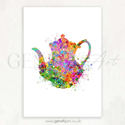 Teapot Watercolour Print - Genefy Art