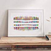 Human Teeth Diagram Watercolour Print - Genefy Art