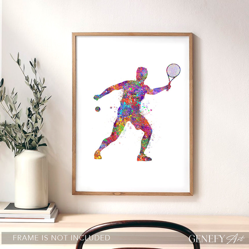 Tennis Player Watercolour Art Print