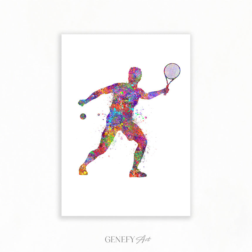 Tennis Player Watercolour Art Print