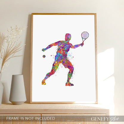 Tennis Player Watercolour Art Print