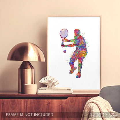 Tennis Player Watercolour Art Print