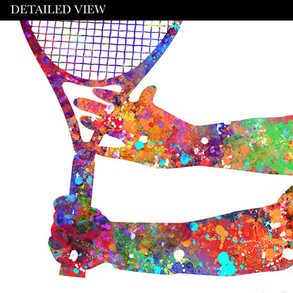 Tennis Player Watercolour Art Print