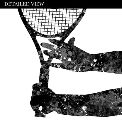 Tennis Player Black and White Art Print