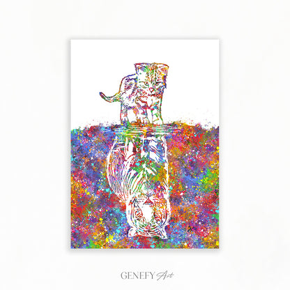 Reflection of Tiger Watercolour Art
