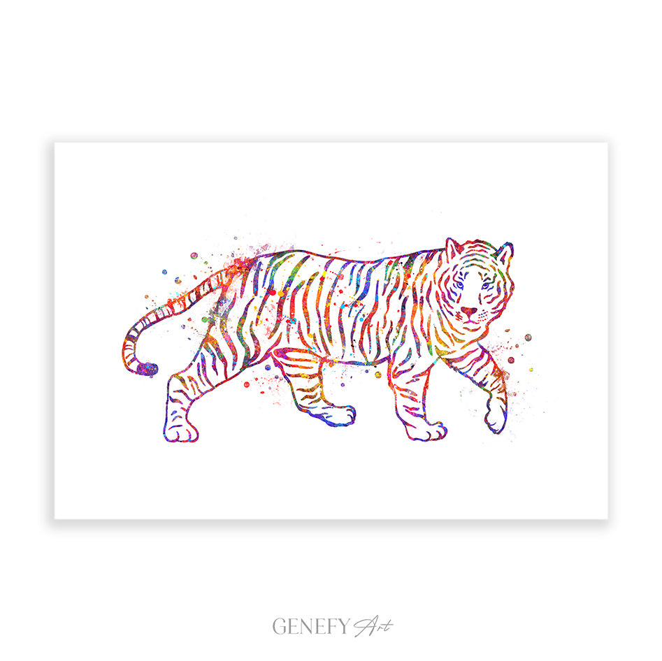 Tiger Watercolour Art Print