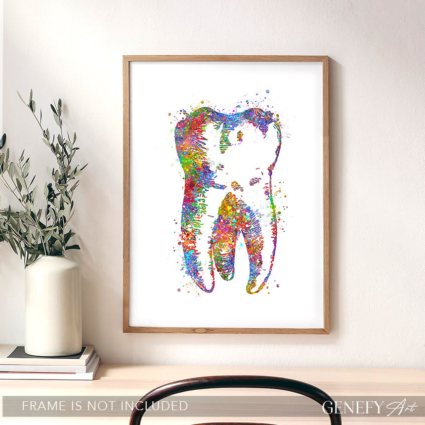 Tooth Watercolour Art Print - Genefy Art