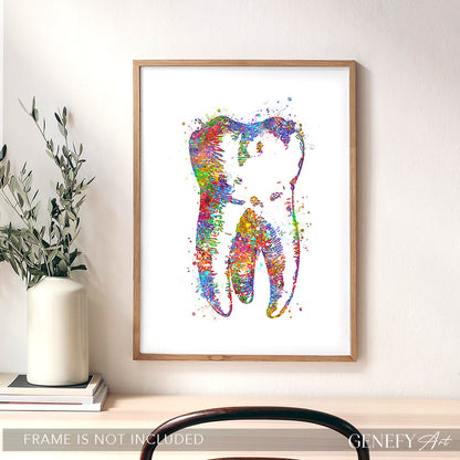 Tooth Watercolour Art Print - Genefy Art