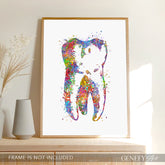 Tooth Watercolour Art Print - Genefy Art