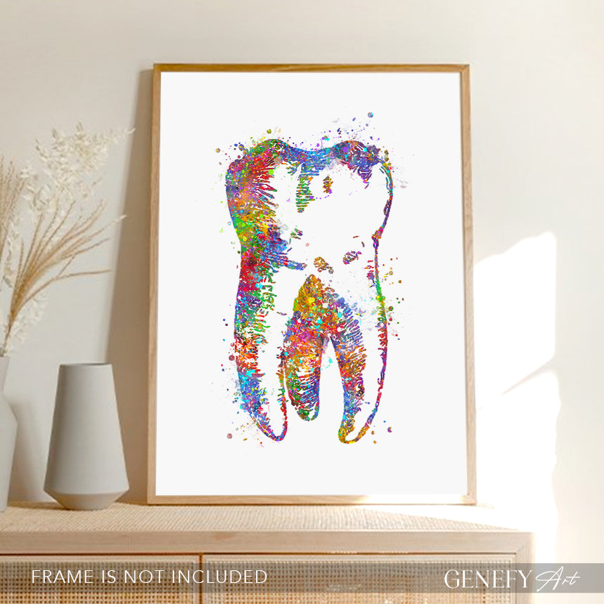 Tooth Watercolour Art Print - Genefy Art