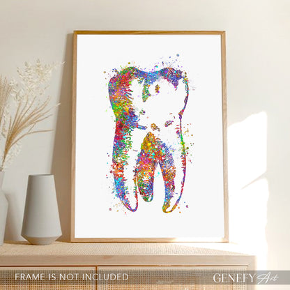 Tooth Watercolour Art Print - Genefy Art
