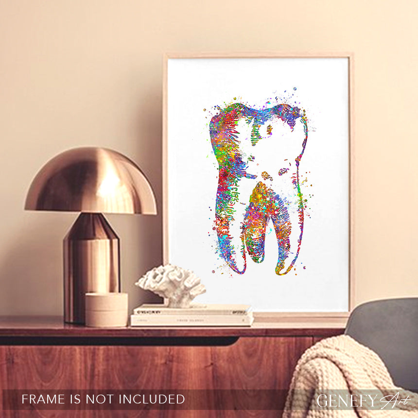 Tooth Watercolour Art Print - Genefy Art