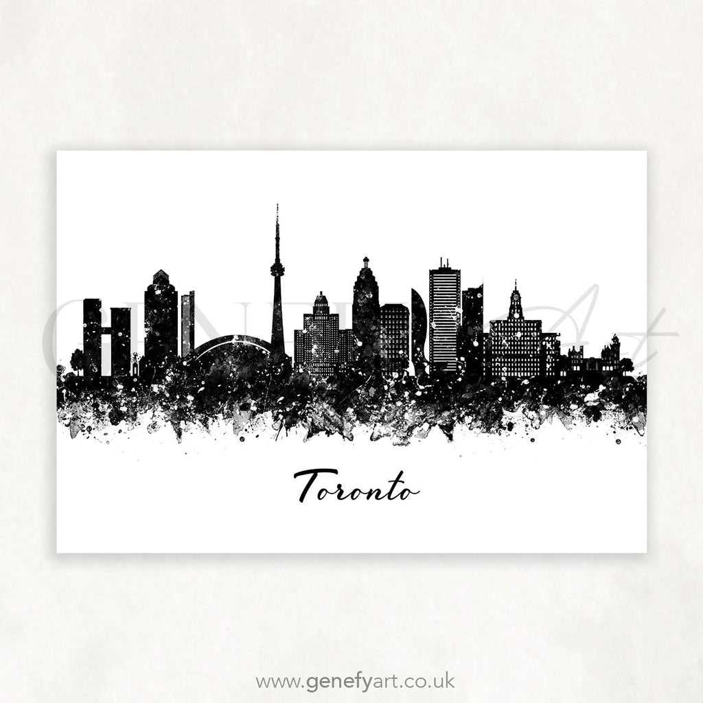 Toronto Skyline Watercolour Print - Genefy Art