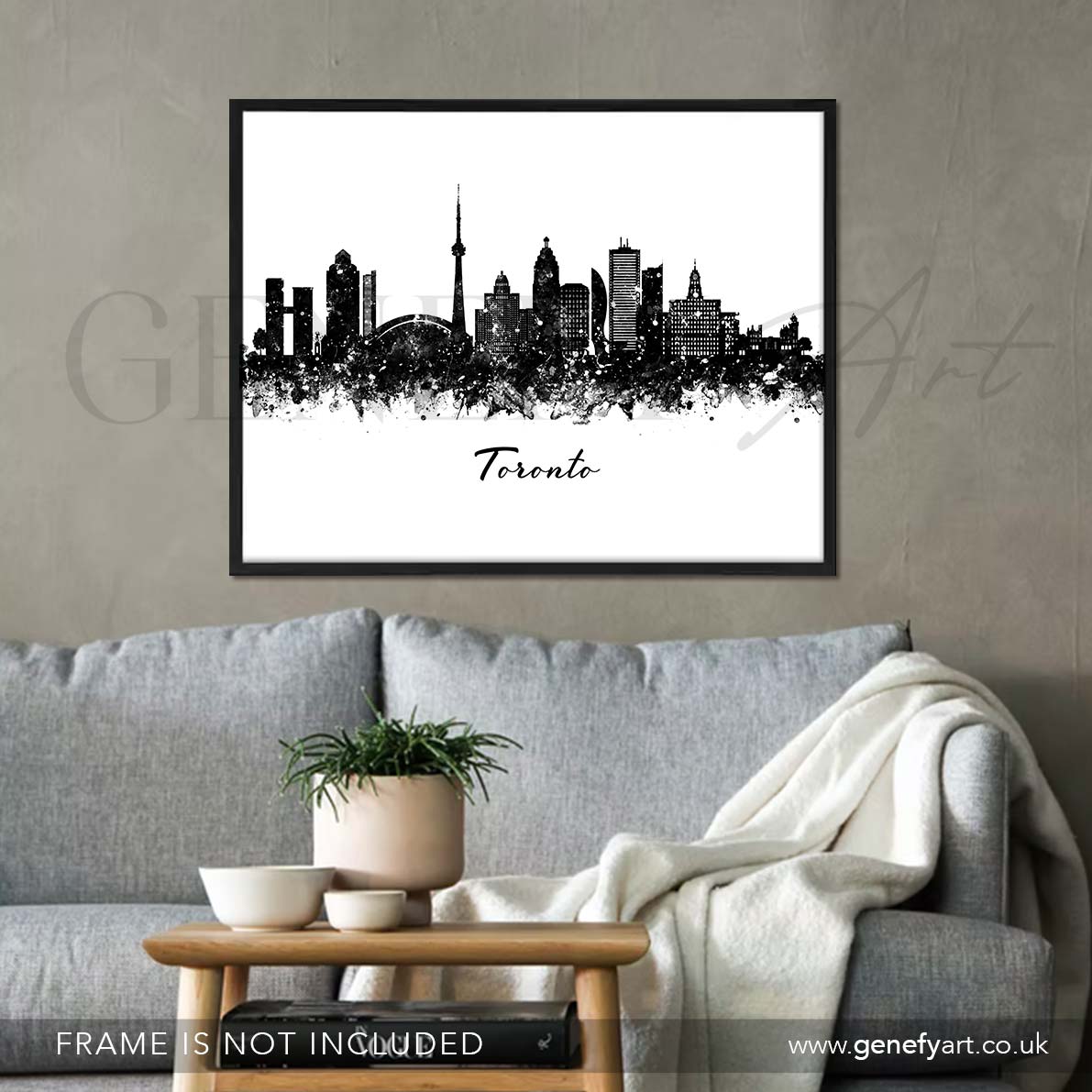 Toronto Skyline Watercolour Print - Genefy Art