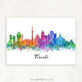 Toronto Skyline Watercolour Print - Genefy Art