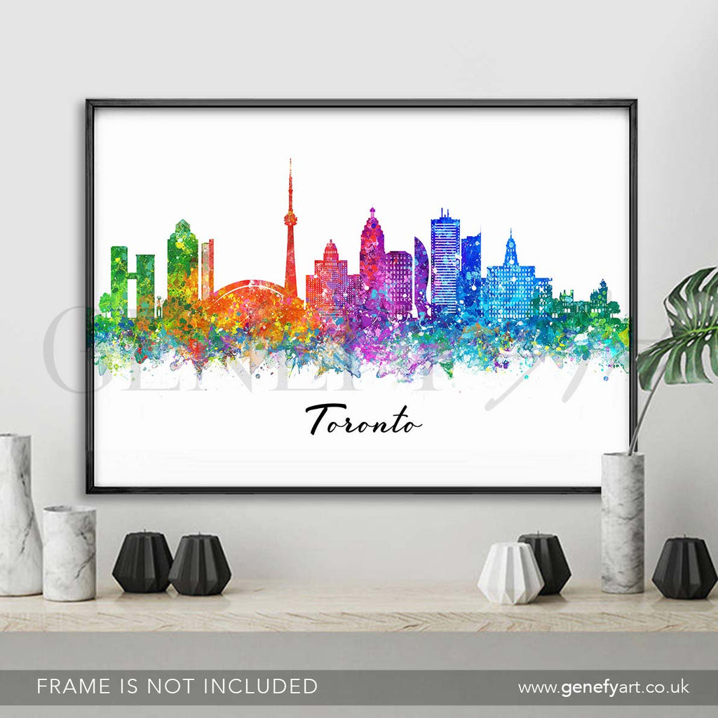 Toronto Skyline Watercolour Print - Genefy Art