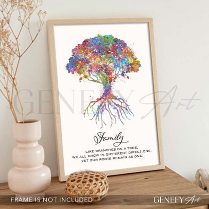 Tree Family Quote Watercolour PrintXXX