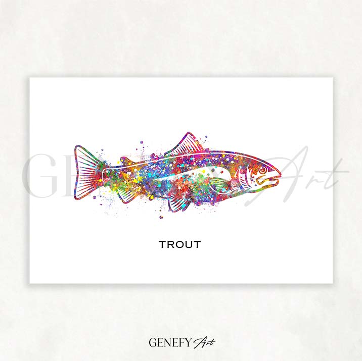 Trout Fish Watercolour Print
