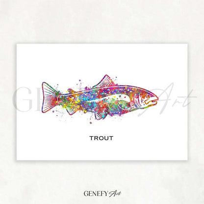 Trout Fish Watercolour Print