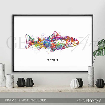 Trout Fish Watercolour Print