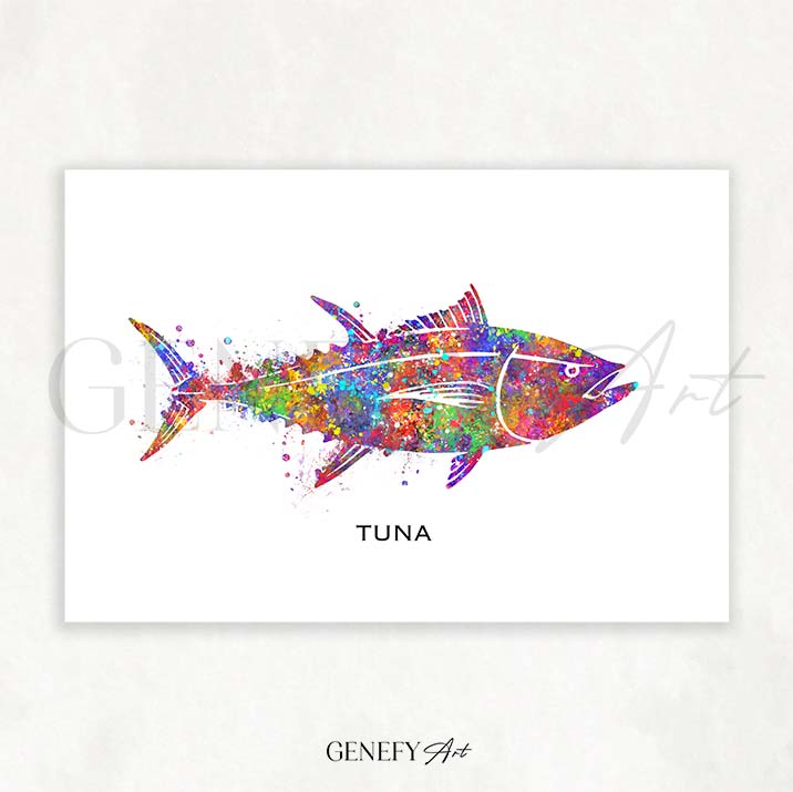 Tuna Fish Watercolour Print