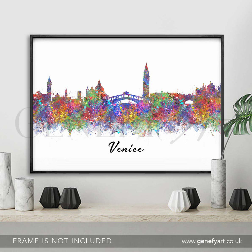 Venice Skyline Watercolour Art Print - Genefy Art