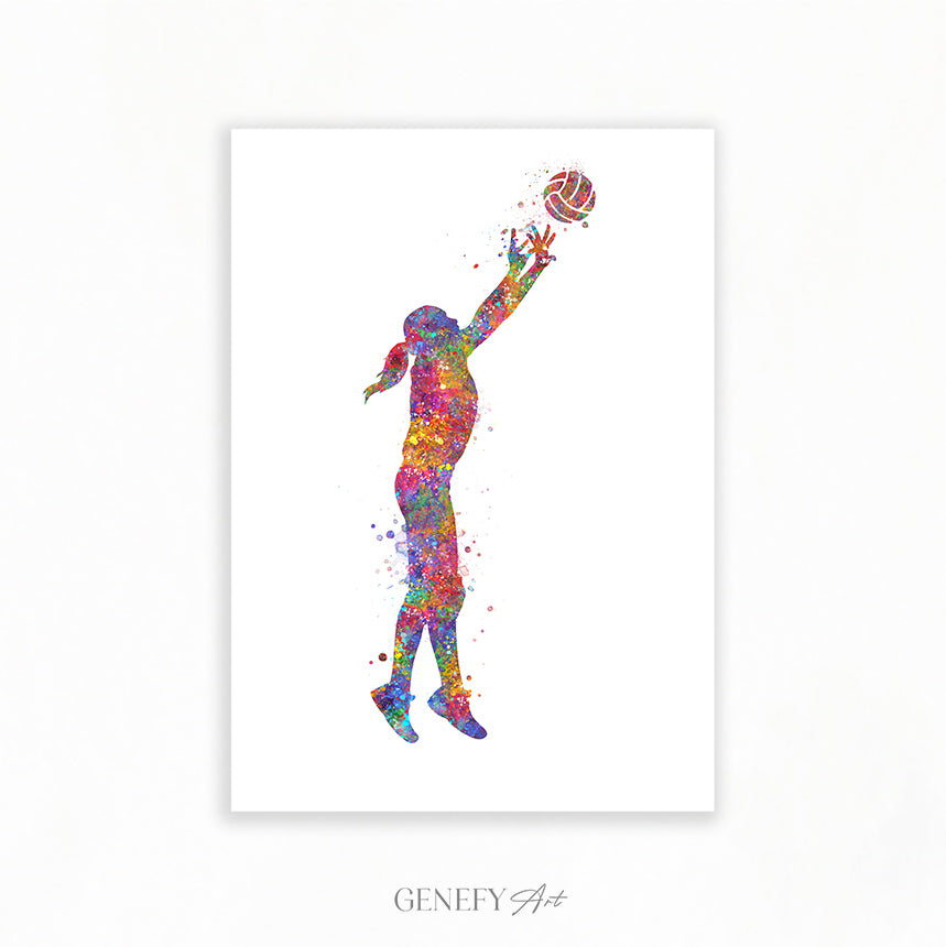 Volleyball Art - Girl Playing Volleyball