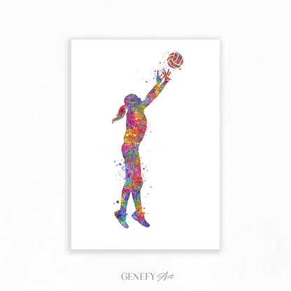Volleyball Art - Girl Playing Volleyball