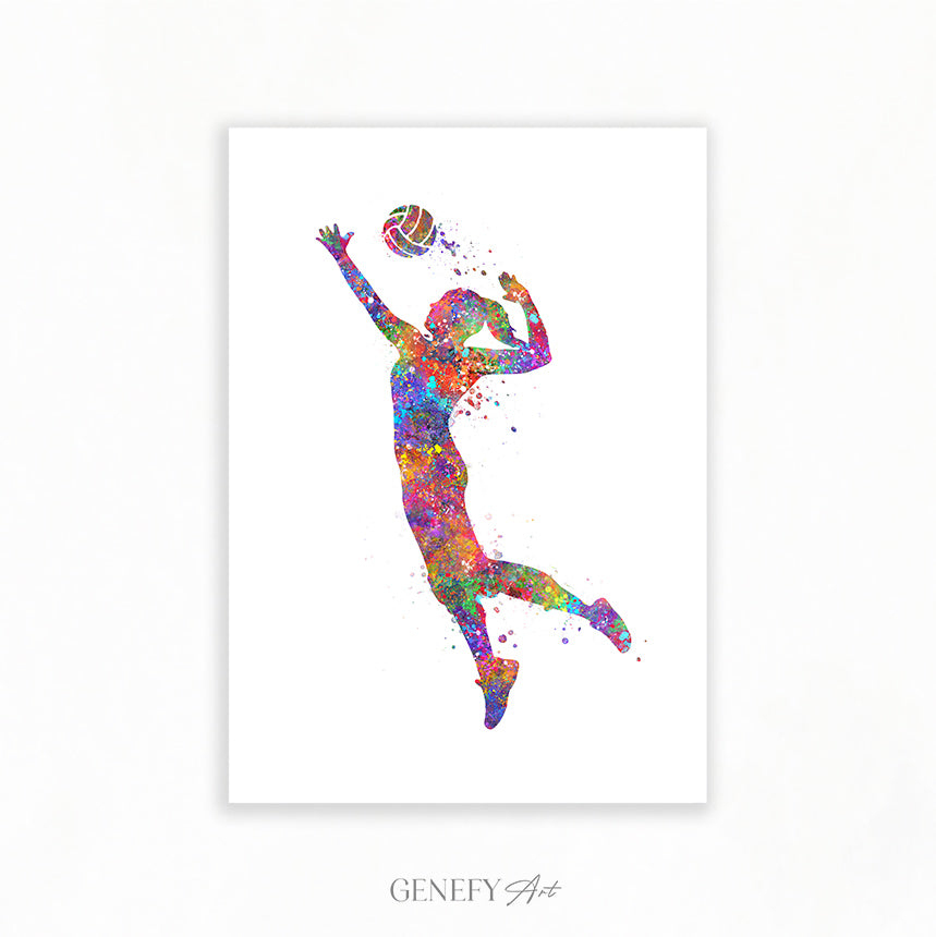 Volleyball Art - Girl Playing Volleyball