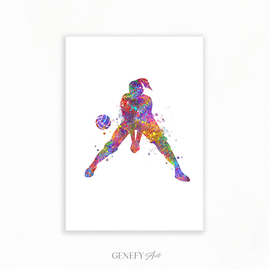Volleyball Art - Girl Playing Volleyball