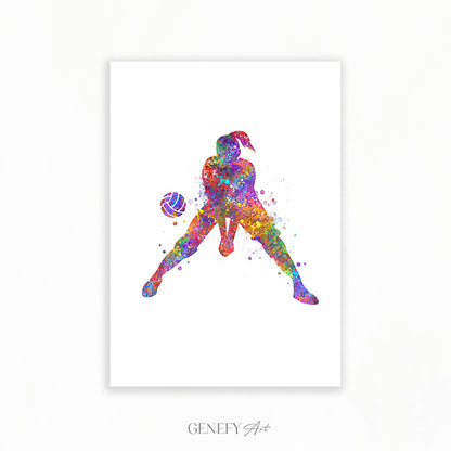 Volleyball Art - Girl Playing Volleyball