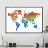 World Map Watercolour Print - Genefy Art