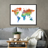 World Map Watercolour Print - Genefy Art
