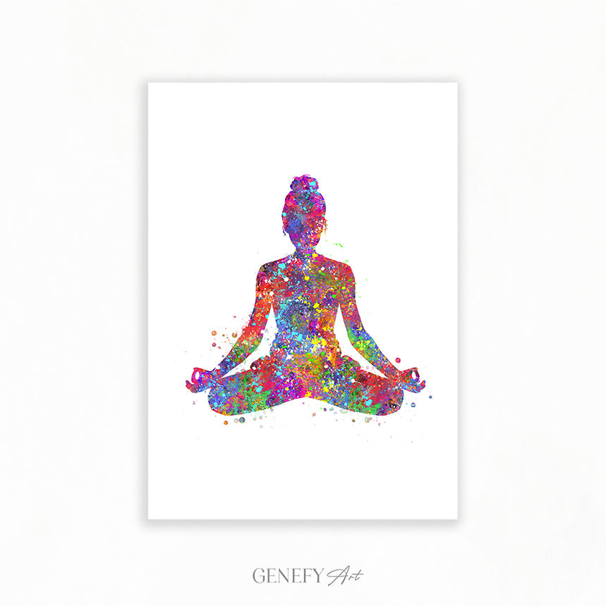Yoga Pose Watercolour Print