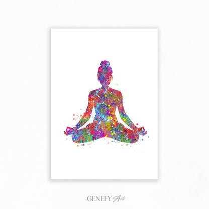 Yoga Pose Watercolour Print