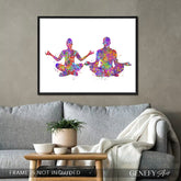 Yoga Couple Watercolour Print