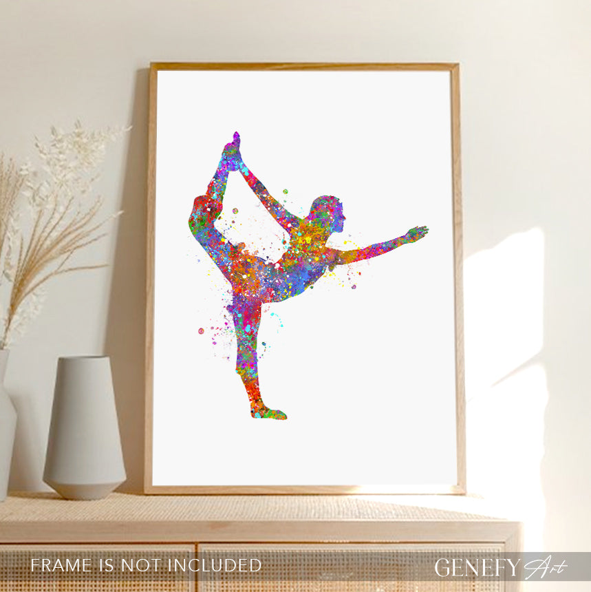 Yoga Pose Watercolour Print - Genefy Art