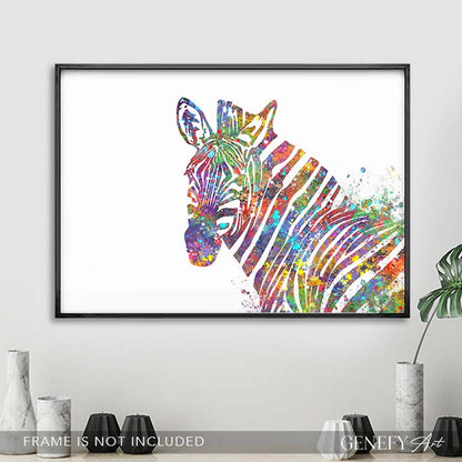 Zebra Watercolour Wall Art