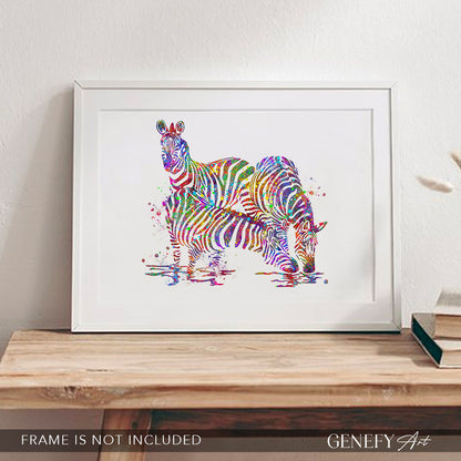 Zebra Watercolour Wall Art